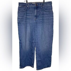 Madewell Womens Perfect Vintage Wide Leg Crop Jeans High Waist Fitted Size 32